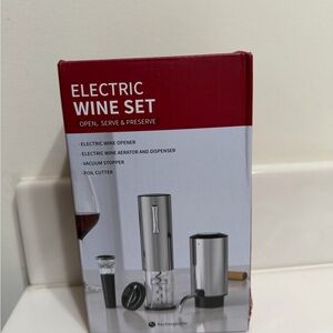Sleek Silver Electric Wine Set